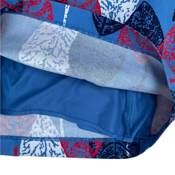 Boden Women’s 4L Leaf Print A Line Pencil Skirt, Red, White, & Blue Skirt - Picture 6 of 9